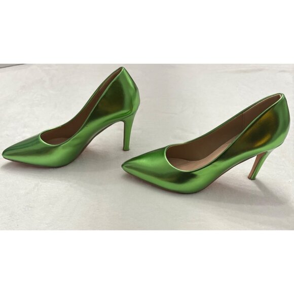 Metallic Green Top Moda Pointed Toe High Heels Womens Shoe Size 9 - Picture 6 of 16